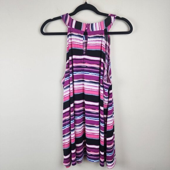 New Lane Bryant sz 18/20 women sleeveless top purple stripes - Picture 5 of 10